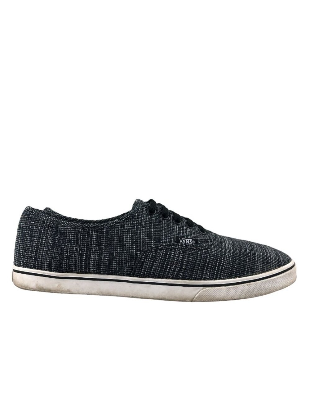 Vans Unisex Size M8 W9.5 Black White Lace-Up Low Top Skate Sneakers Shoes